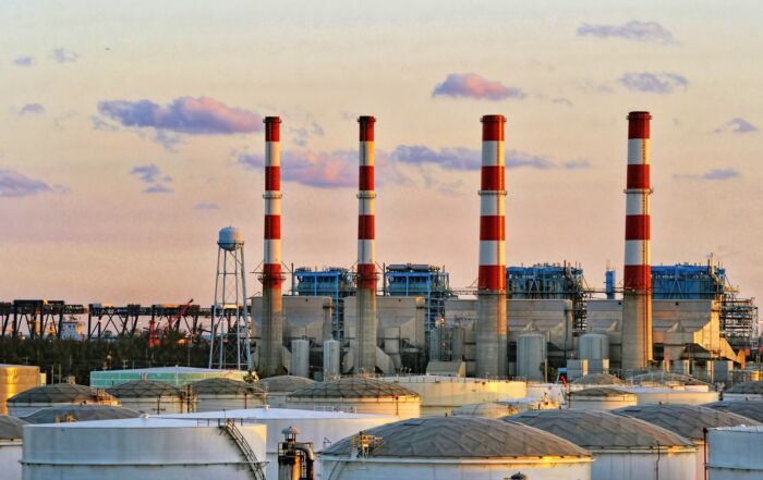 Four power plant chimneys in Ostroleka